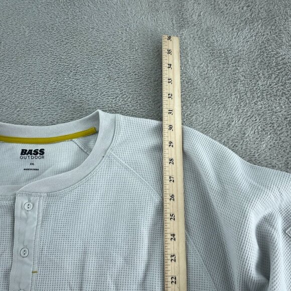 Bass Outdoor Glacier Gray XXL Performance Thermal Long Sleeve Henley NWT 4663 - Picture 8 of 11